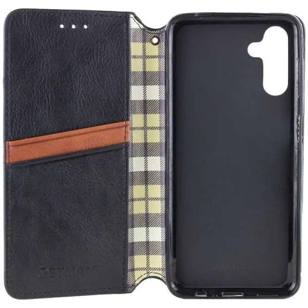Кожаный чехол-книжка GETMAN Cubic (PU) для Samsung Galaxy A18 / A17 — Черный — фото 3 Кожаный чехол-книжка GETMAN Cubic (PU) для Samsung Galaxy A18 / A17 — Черный — фото 3