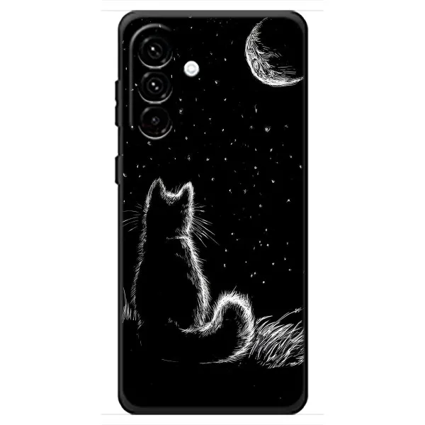 Чехол с принтом «Котик и луна» для Samsung Galaxy A18 4G Чехол с принтом «Котик и луна» для Samsung Galaxy A18 4G