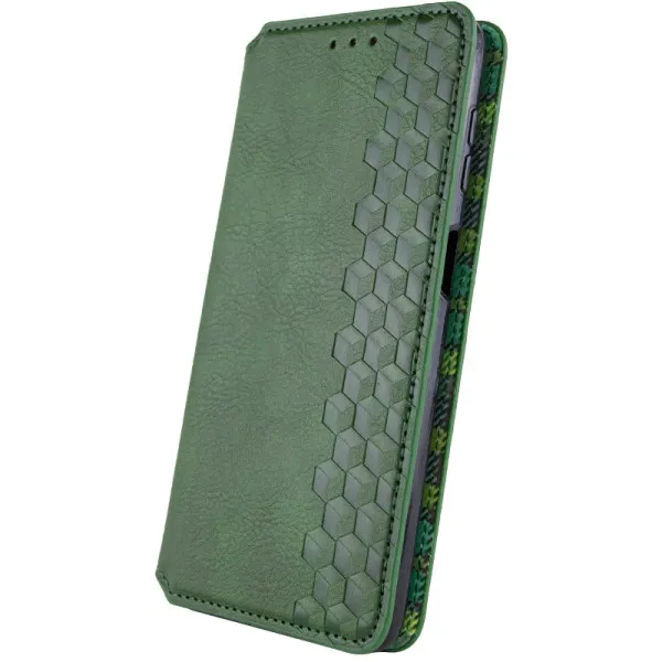 Кожаный чехол-книжка GETMAN Cubic (PU) для Samsung Galaxy A24 4G — Зеленый — фото 4