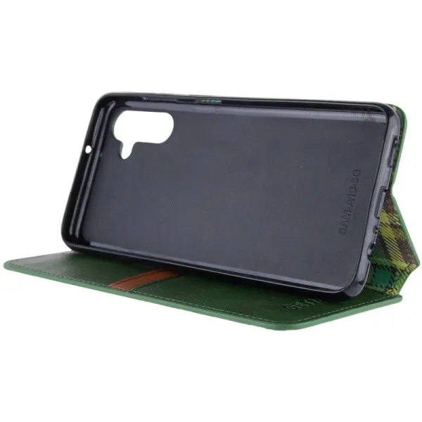 Кожаный чехол-книжка GETMAN Cubic (PU) для Samsung Galaxy A24 4G — Зеленый — фото 5