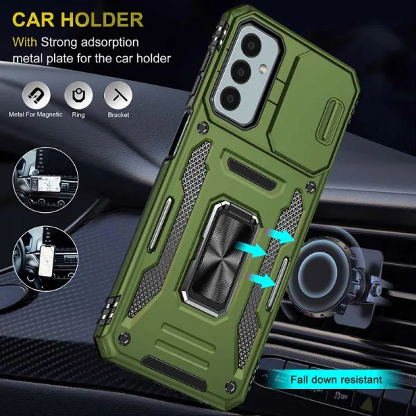 Ударопрочный чехол Camshield Army Ring для Samsung Galaxy A24 4G — Оливковый — фото 3