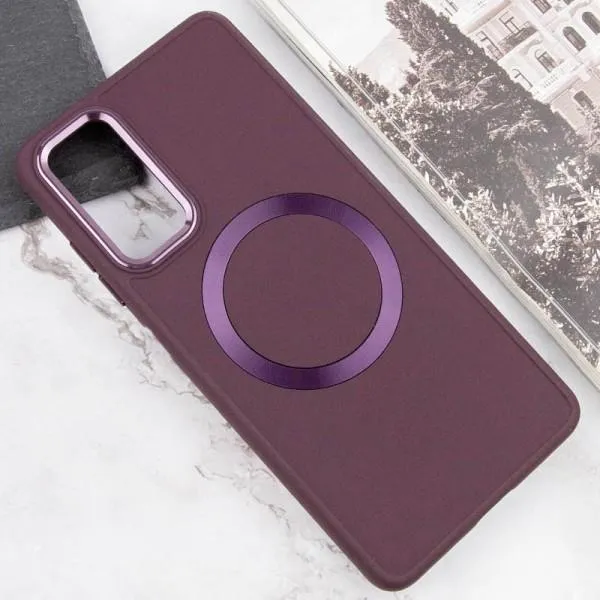 TPU чехол Bonbon Metal Style with Magnetic Fit для Samsung Galaxy A25 5G — Бордовый — фото 3
