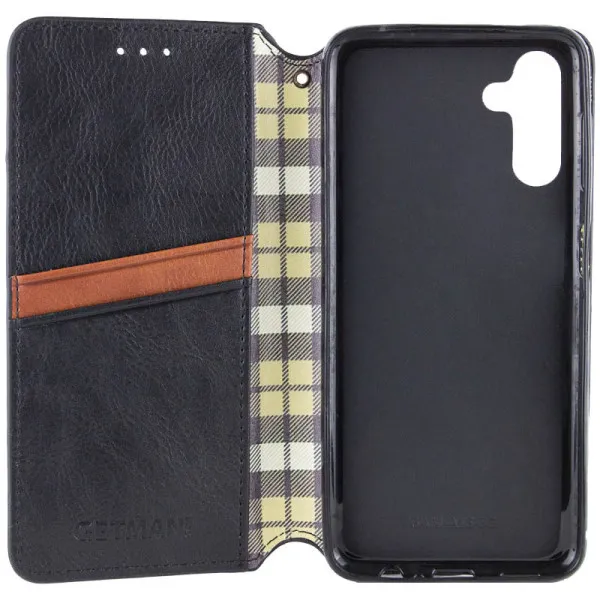 Кожаный чехол-книжка GETMAN Cubic (PU) для Samsung Galaxy A25 5G — Черный — фото 4 Кожаный чехол-книжка GETMAN Cubic (PU) для Samsung Galaxy A25 5G — Черный — фото 4