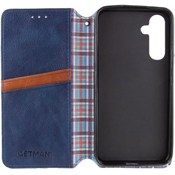 Кожаный чехол-книжка GETMAN Cubic (PU) для Samsung Galaxy A26 5G — Синий — фото 4 Кожаный чехол-книжка GETMAN Cubic (PU) для Samsung Galaxy A26 5G — Синий — фото 4