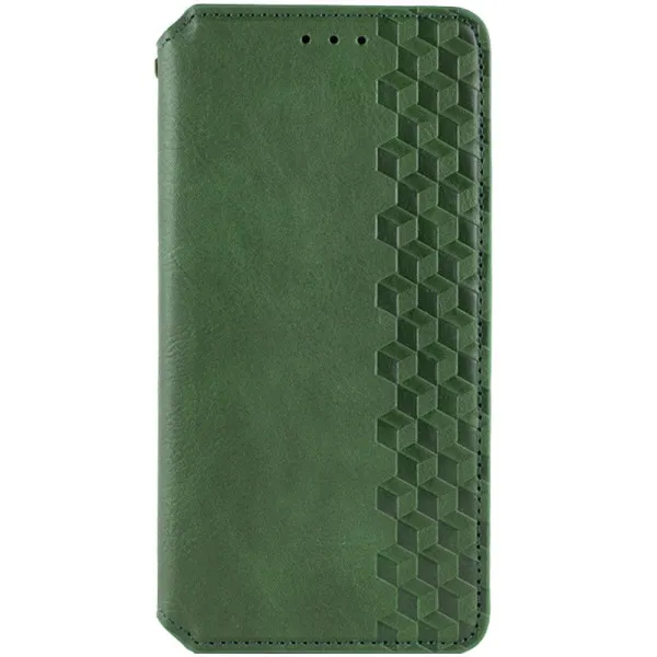 Кожаный чехол-книжка GETMAN Cubic (PU) для Samsung Galaxy A26 5G — Зеленый — фото 1 Кожаный чехол-книжка GETMAN Cubic (PU) для Samsung Galaxy A26 5G — Зеленый — фото 1