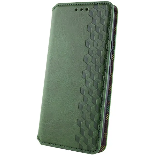 Кожаный чехол-книжка GETMAN Cubic (PU) для Samsung Galaxy A26 5G — Зеленый — фото 5 Кожаный чехол-книжка GETMAN Cubic (PU) для Samsung Galaxy A26 5G — Зеленый — фото 5