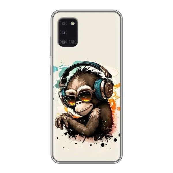 Чехол с принтом «Макака в наушниках» для Samsung Galaxy A31 (A315)