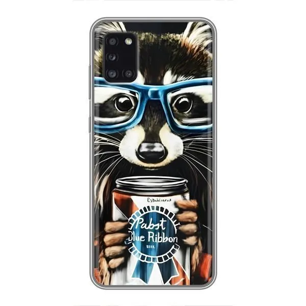 Чехол с принтом «Енот с банкой» для Samsung Galaxy A31 (A315)