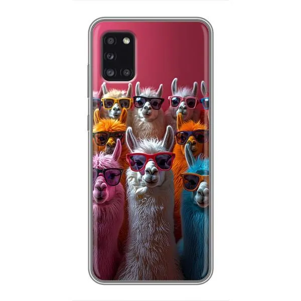 Чехол с принтом «Ламы в очках» для Samsung Galaxy A31 (A315)