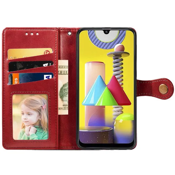 Шкіряний чохол-книжка GETMAN Gallant (PU) для Samsung Galaxy A32 4G — Червоний — фото 4