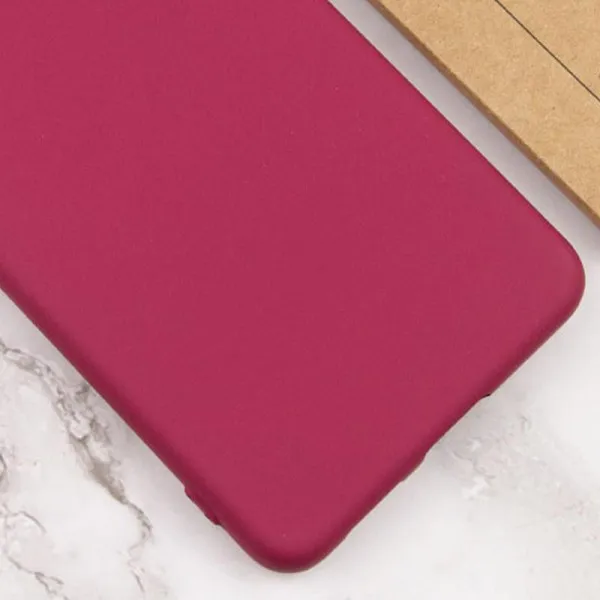 Чехол TPU GETMAN Liquid Silk Full Camera для Samsung Galaxy A32 4G — Бордовый — фото 4