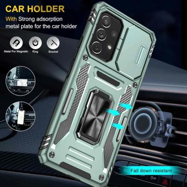 Ударостійкий чохол Camshield Army Ring для Samsung Galaxy A33 5G — Зелений — фото 2