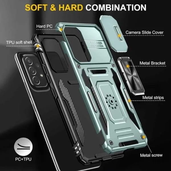 Ударостійкий чохол Camshield Army Ring для Samsung Galaxy A33 5G — Зелений — фото 5