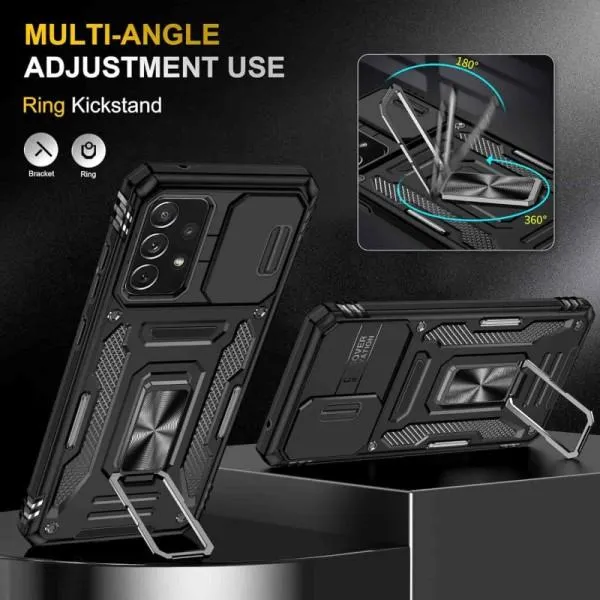 Ударостійкий чохол Camshield Army Ring для Samsung Galaxy A33 5G — Чорний — фото 2