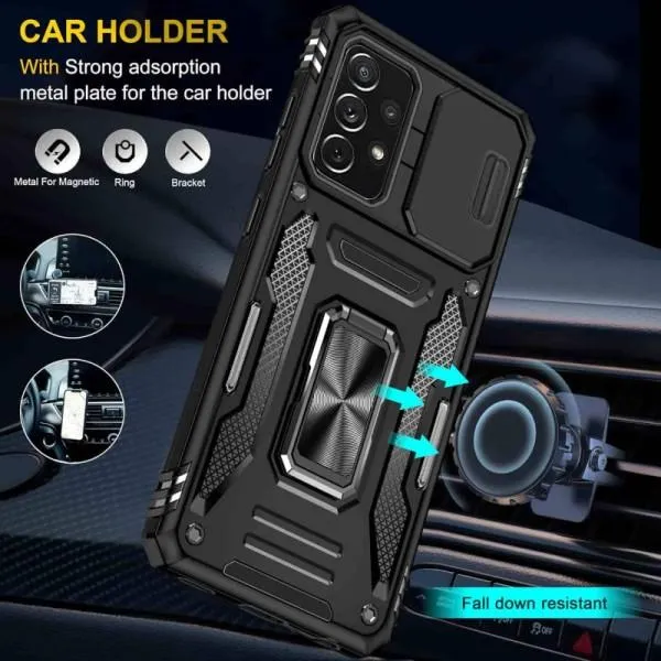 Ударостійкий чохол Camshield Army Ring для Samsung Galaxy A33 5G — Чорний — фото 3
