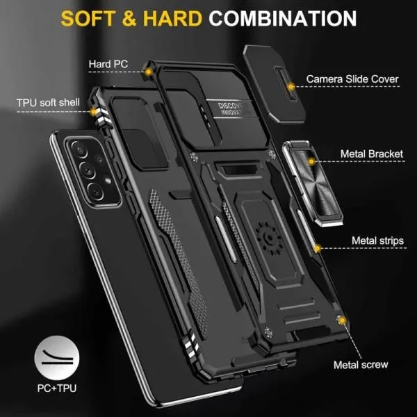 Ударостійкий чохол Camshield Army Ring для Samsung Galaxy A33 5G — Чорний — фото 4