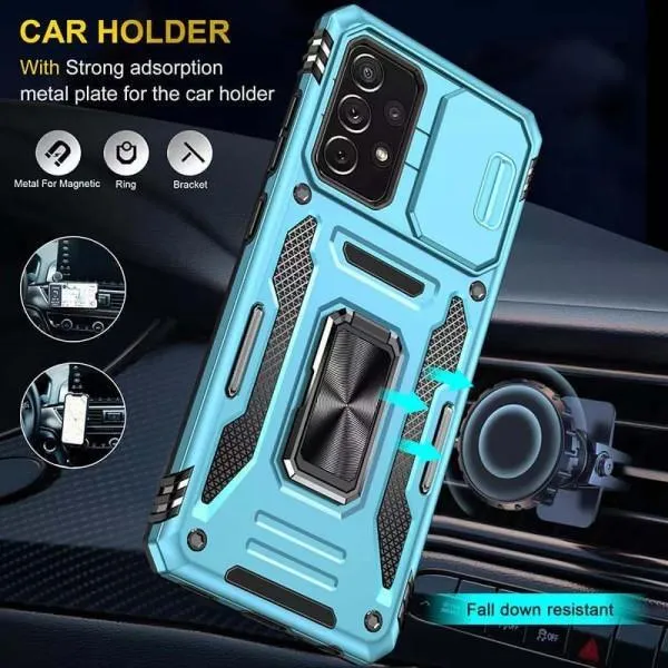 Ударостійкий чохол Camshield Army Ring для Samsung Galaxy A33 5G — Блакитний — фото 2