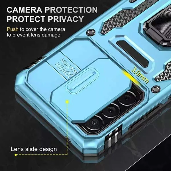 Ударостійкий чохол Camshield Army Ring для Samsung Galaxy A33 5G — Блакитний — фото 4