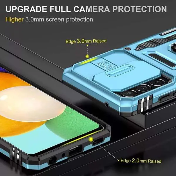 Ударостійкий чохол Camshield Army Ring для Samsung Galaxy A33 5G — Блакитний — фото 5