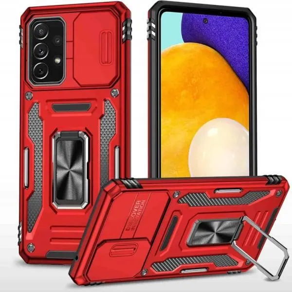 Ударостійкий чохол Camshield Army Ring для Samsung Galaxy A33 5G — Червоний — фото 1