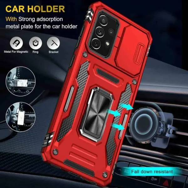 Ударостійкий чохол Camshield Army Ring для Samsung Galaxy A33 5G — Червоний — фото 2