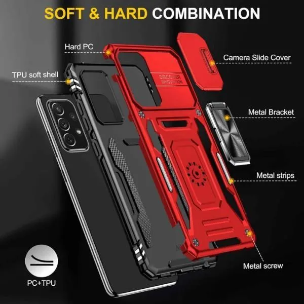 Ударостійкий чохол Camshield Army Ring для Samsung Galaxy A33 5G — Червоний — фото 5