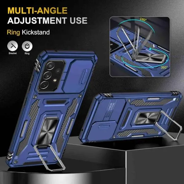 Ударостійкий чохол Camshield Army Ring для Samsung Galaxy A33 5G — Синій — фото 3