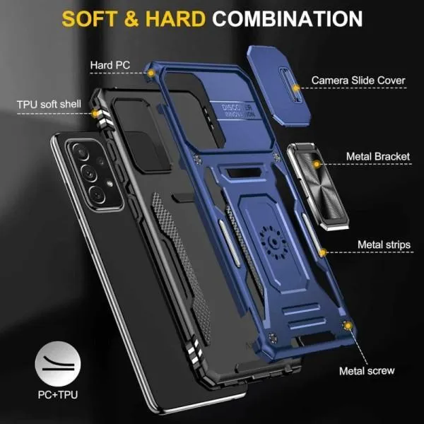 Ударостійкий чохол Camshield Army Ring для Samsung Galaxy A33 5G — Синій — фото 4