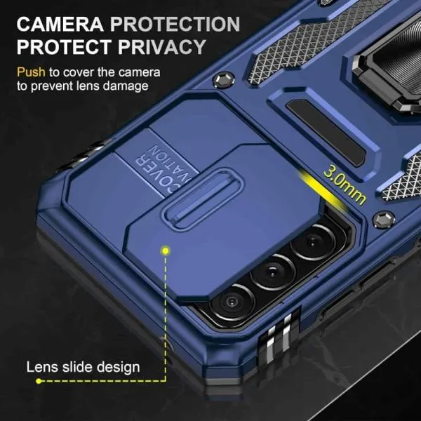 Ударостійкий чохол Camshield Army Ring для Samsung Galaxy A33 5G — Синій — фото 5