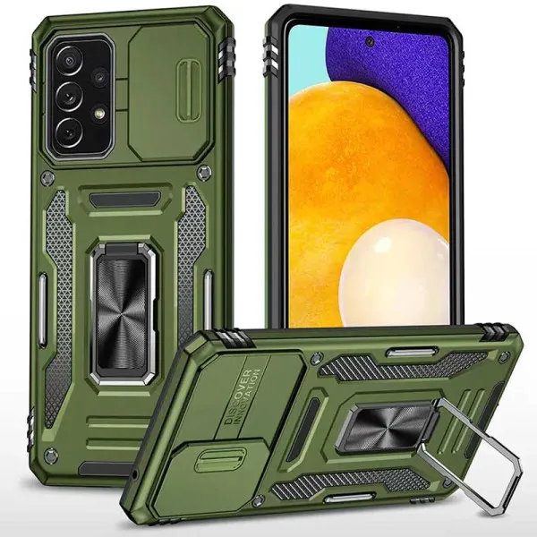 Ударостійкий чохол Camshield Army Ring для Samsung Galaxy A33 5G — Оливковий — фото 1