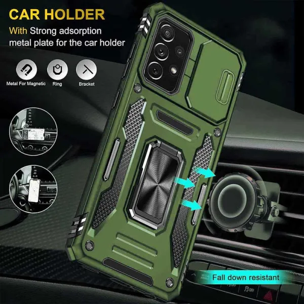 Ударостійкий чохол Camshield Army Ring для Samsung Galaxy A33 5G — Оливковий — фото 2
