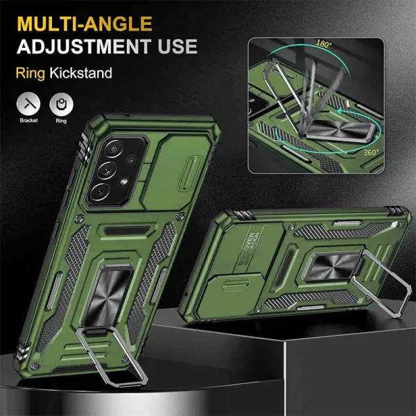Ударостійкий чохол Camshield Army Ring для Samsung Galaxy A33 5G — Оливковий — фото 3