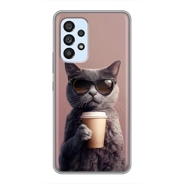 Чехол с принтом «Кот с кофе» для Samsung Galaxy A33 (5G)
