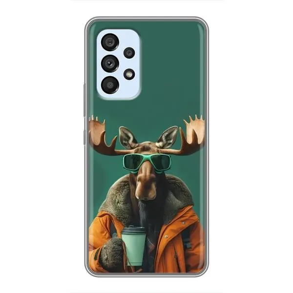 Чехол с принтом «Лось с кофе» для Samsung Galaxy A33 (5G)