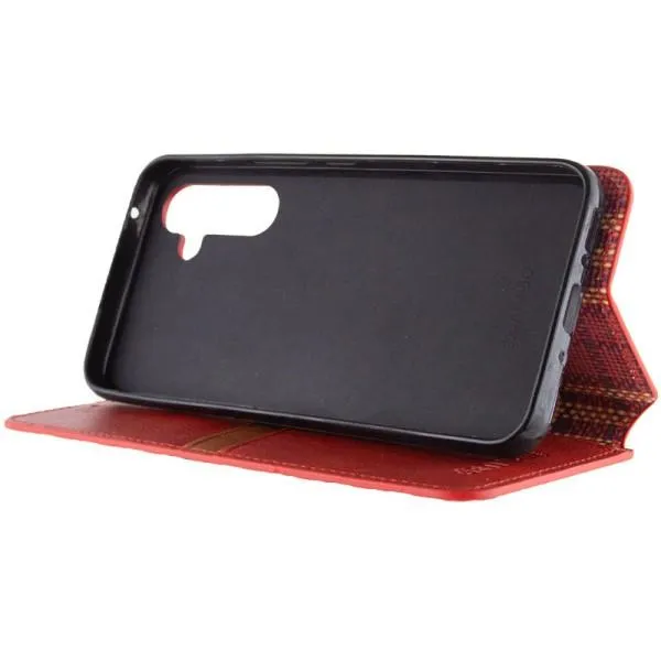 Шкіряний чохол-книжка GETMAN Cubic (PU) для Samsung Galaxy A34 5G — Червоний — фото 4