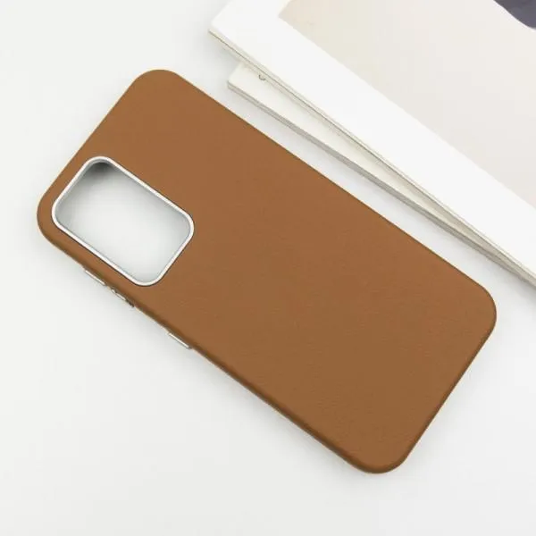 Шкіряний чохол Leather Case Metal Buttons для Samsung Galaxy A35 — Коричневий — фото 1