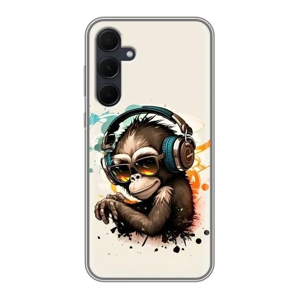 Чехол с принтом «Макака в наушниках» для Samsung Galaxy A35 (5G)