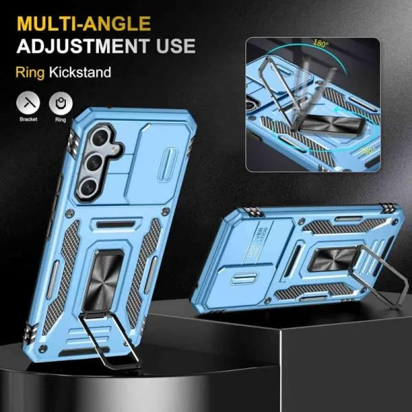 Ударопрочный чехол Camshield Army Ring для Samsung Galaxy A36 5G / A56 5G — Голубой — фото 3