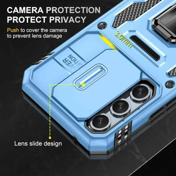 Ударопрочный чехол Camshield Army Ring для Samsung Galaxy A36 5G / A56 5G — Голубой — фото 4
