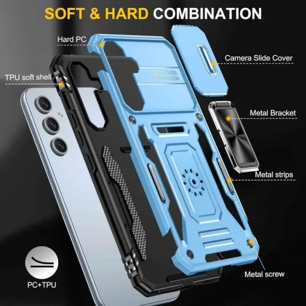 Ударопрочный чехол Camshield Army Ring для Samsung Galaxy A36 5G / A56 5G — Голубой — фото 5