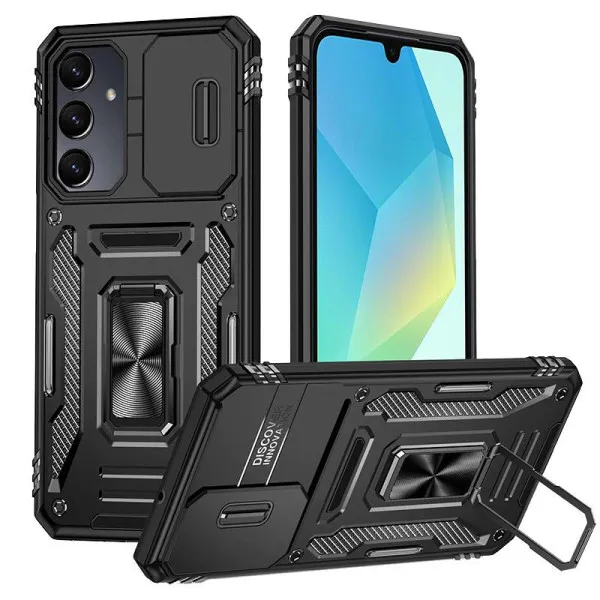 Ударопрочный чехол Camshield Army Ring для Samsung Galaxy A37 5G / A36 5G / A56 5G — Черный — фото 1