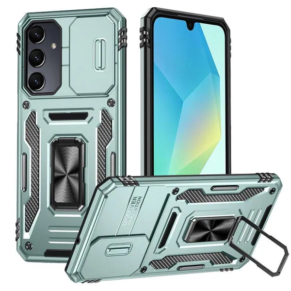 Ударопрочный чехол Camshield Army Ring для Samsung Galaxy A37 5G / A36 5G / A56 5G — Зеленый — фото 1