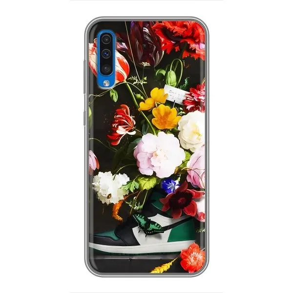 Чехол с принтом «Nike цветы» для Samsung Galaxy A50 2019 (A505F)