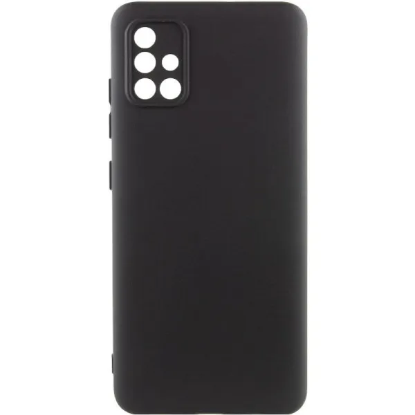 Чехол TPU GETMAN Liquid Silk Full Camera для Samsung Galaxy A51 — Черный — фото 1