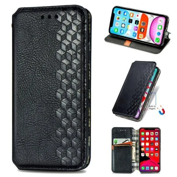 Кожаный чехол-книжка GETMAN Cubic (PU) для Samsung Galaxy A52 4G / A52 5G / A52s — Черный — фото 3