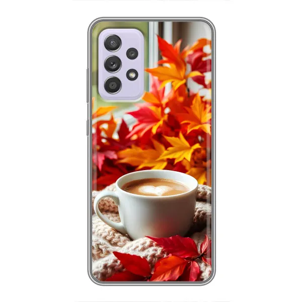 Чехол с принтом «Кофе и листья» для Samsung Galaxy A52s 5G (A528)