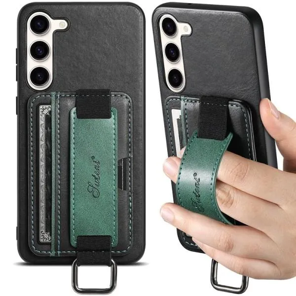 Кожаный чехол Wallet case and straps для Samsung Galaxy A54 5G — Черный — фото 2