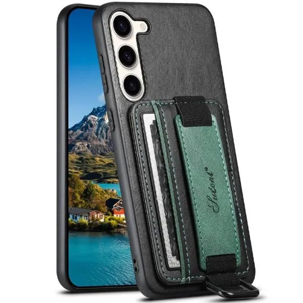 Кожаный чехол Wallet case and straps для Samsung Galaxy A54 5G — Черный — фото 3