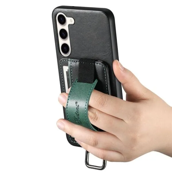 Кожаный чехол Wallet case and straps для Samsung Galaxy A54 5G — Черный — фото 4