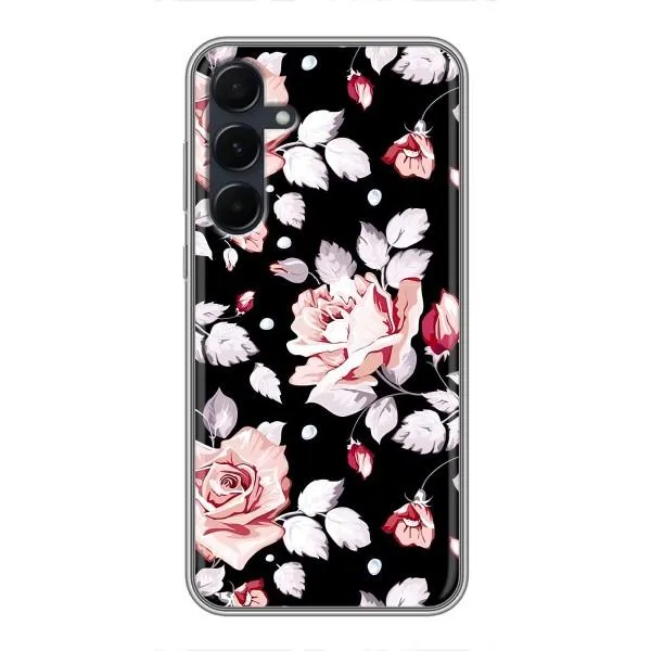 Чехол с принтом «Цветочки на черном» для Samsung Galaxy A55